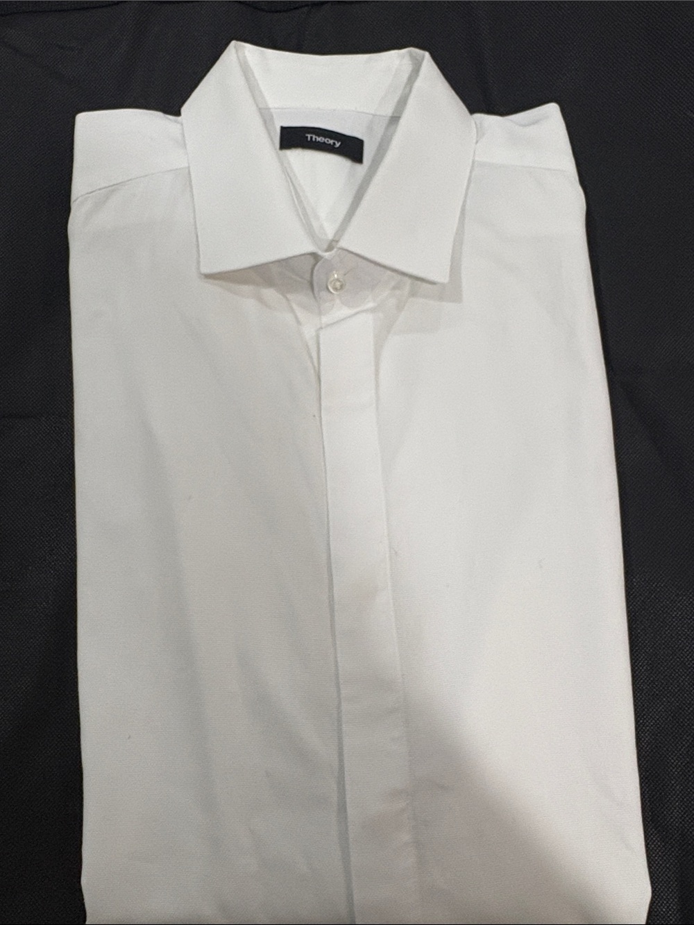 Theory White Men's Dress tuxedo Shirt with Point Collar